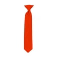 thumbnail image 1 of NYFASHION101 Boys' Kids' Children's Smooth Satin Solid Clip On Tie, Coral Sunset, 11", 1 of 1