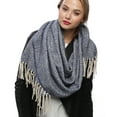 thumbnail image 1 of NYFASHION101® Chevron Style Fall/Winter Tassel Scarf - 7086 Blue, 1 of 3