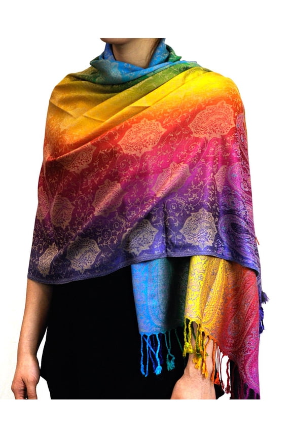 Elegant Colorful Paisley Soft Pashmina Scarf Shawl Wrap NBH1401Y, 03