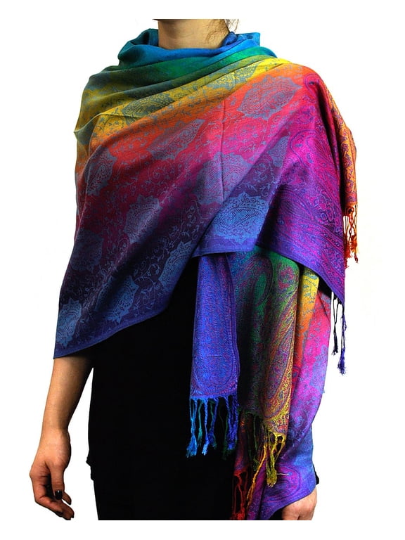 Elegant Colorful Paisley Soft Pashmina Scarf Shawl Wrap NBH1401Y, 15