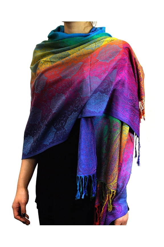 Elegant Colorful Paisley Soft Pashmina Scarf Shawl Wrap NBH1401Y, 15