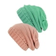 thumbnail image 1 of NYFASHION101 Exclusive Oversized Baggy Slouchy Thick Winter Beanie Hat - 2 Pack, Mint & Indie Pink, 1 of 1