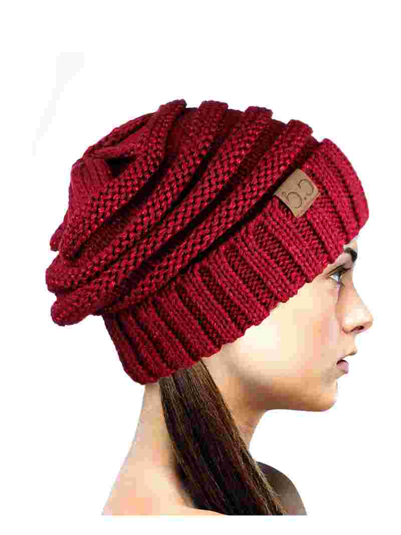 ファッション雑貨・小物その他 +DEINET+ D COLOR BLOCK CAP IN BURGUNDY KDCXE4S31111600F NYFASHION101 Exclusive Oversized Baggy Slouchy Thick Winter