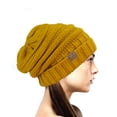 thumbnail image 1 of NYFASHION101 Exclusive Oversized Baggy Slouchy Thick Winter Beanie Hat - Mustard, 1 of 4
