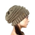 thumbnail image 1 of NYFASHION101 Exclusive Oversized Baggy Slouchy Thick Winter Beanie Hat - Taupe Mix, 1 of 4