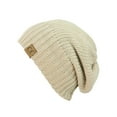 thumbnail image 1 of NYFASHION101 Exclusive Two Way Cuff & Slouch Warm Knit Ribbed Beanie, Beige, 1 of 4