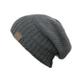 thumbnail image 1 of NYFASHION101 Exclusive Two Way Cuff & Slouch Warm Knit Ribbed Beanie, Light Melange Gray, 1 of 4