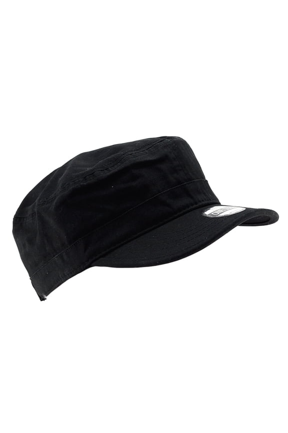 Fashionable Solid Color Unisex Adjustable Strap Cadet Cap, Black