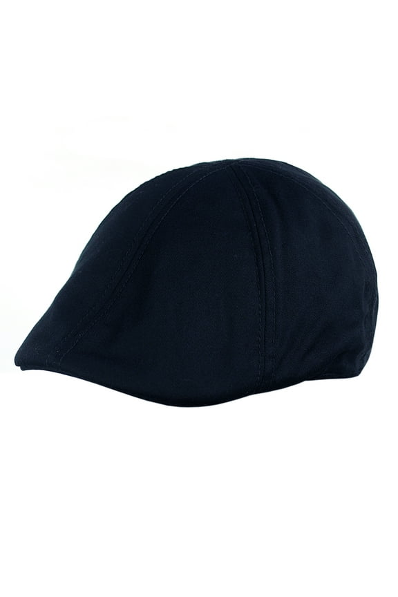 Fashionable Solid Color Unisex Cotton Duck Bill Newsboy Ivy Cap, Navy