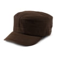thumbnail image 1 of NYFASHION101 Fashionable Solid Color Unisex Fitted Army Military Cadet Cap, Brown, L, 1 of 4