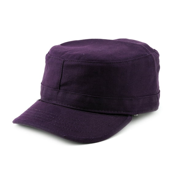 NYFASHION101 Fashionable Solid Color Unisex Fitted Army Military Cadet Cap, Dk Purple, XL