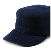 NYFASHION101 Fashionable Solid Color Unisex Fitted Army Military Cadet Cap, Navy, L