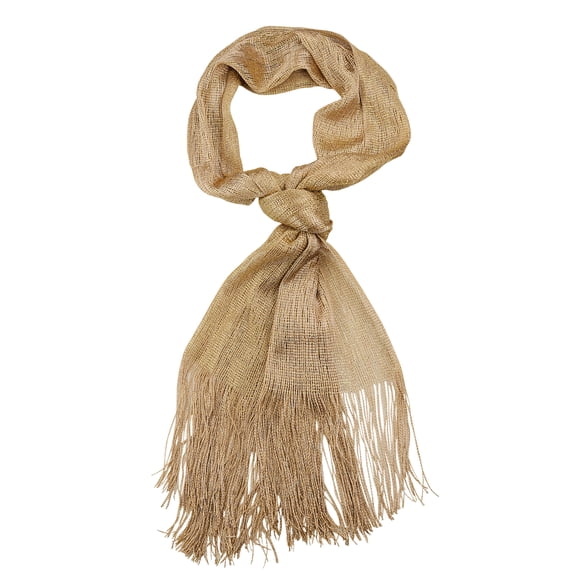NYFASHION101 Fashionable Sparkly Glitter Thread Lightweight Tassel Scarf-Gold