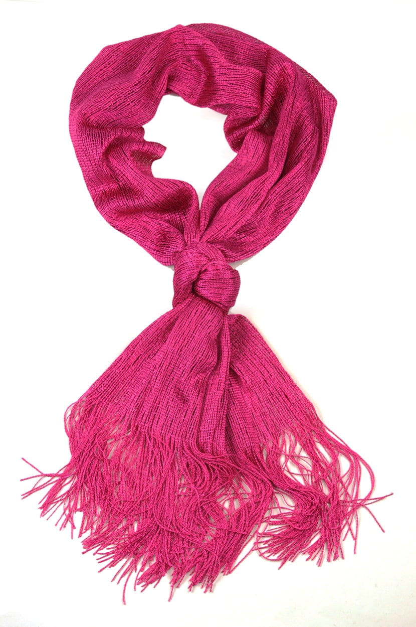 マフラー・ストール TATIANA Snug checked muffler MF8108 pink 5006509029 NYFASHION101 Fashionable Sparkly Glitter Thread Lightweight