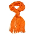 thumbnail image 1 of NYFASHION101 Fashionable Sparkly Glitter Thread Lightweight Tassel Scarf-Orange, 1 of 4