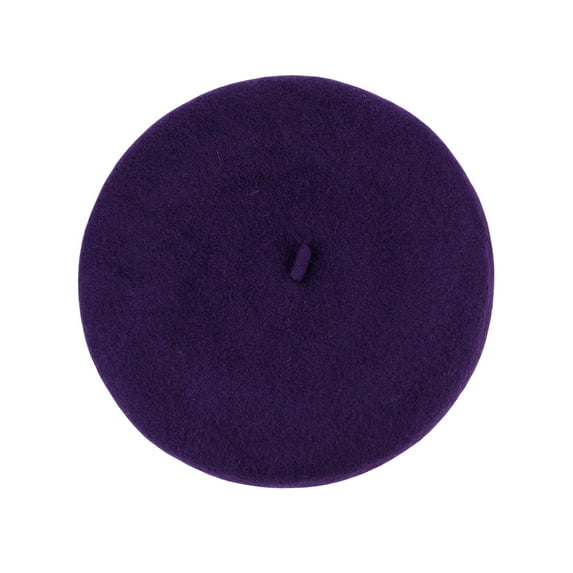 NYFASHION101 French Style Lightweight Casual Classic Solid Color Wool Beret, Eggplant