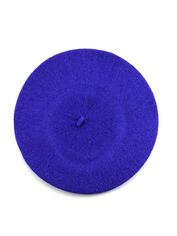 French Style Lightweight Casual Classic Solid Color Wool Beret, Royal
