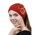 thumbnail image 1 of NYFASHION101 Hand Knitted Furry Flowers Winter Headband Headwrap - NAG325Y, Orange, 1 of 4