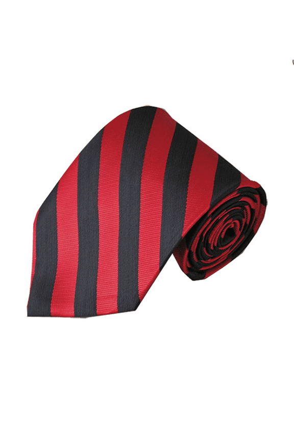 Men's 2.75" Slim College Stripe Woven Tie, Black/Orange