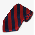 thumbnail image 1 of NYFASHION101 Men's 2.75" Slim College Stripe Woven Tie, Navy/Orange, 1 of 1