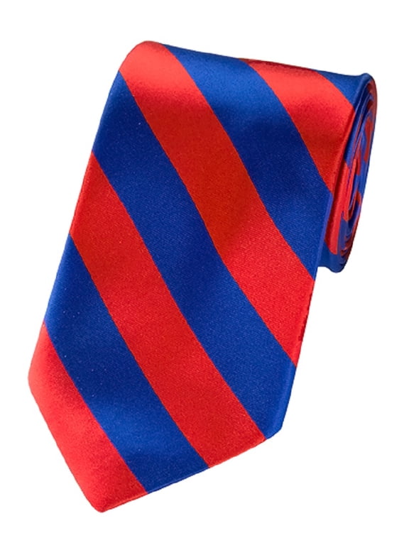 Men's 3.5" Regular College Stripe Woven Tie- DS Royal & Red