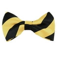 thumbnail image 1 of NYFASHION101 Men's College Stripe Adjustable Pre-Tied Bow Tie, Blkac/Honey Gold, 1 of 1