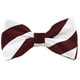 thumbnail image 1 of NYFASHION101 Men's College Stripe Adjustable Pre-Tied Bow Tie, Burgundy/White, 1 of 1