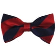 thumbnail image 1 of NYFASHION101 Men's College Stripe Adjustable Pre-Tied Bow Tie, Navy/Red, 1 of 1
