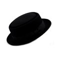 thumbnail image 1 of NYFASHION101 Men's Crushable Wool Felt Porkpie Hat w/Feather HE09 - Black L/XL, 1 of 4