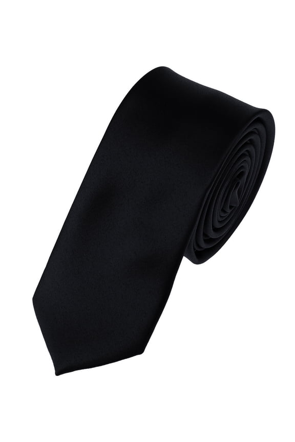 Men's Solid Color 2" Skinny Tie, Black