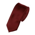 thumbnail image 1 of NYFASHION101 Men's Solid Color 2" Skinny Tie, Burgundy, 1 of 2