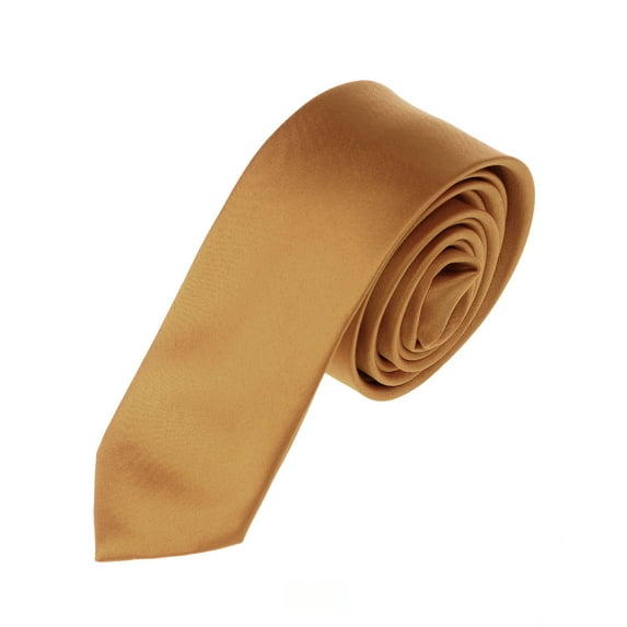 NYFASHION101 Men's Solid Color 2" Skinny Tie, Copper