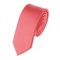 thumbnail image 1 of NYFASHION101 Men's Solid Color 2" Skinny Tie, Coral Rose, 1 of 2