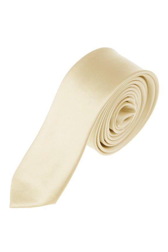 Men's Solid Color 2" Skinny Tie, Cream