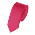 thumbnail image 1 of NYFASHION101 Men's Solid Color 2" Skinny Tie, Fuchsia, 1 of 2