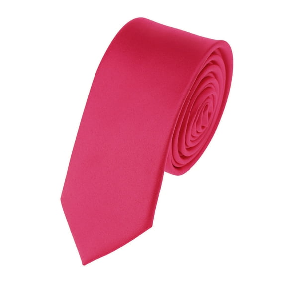 NYFASHION101 Men's Solid Color 2" Skinny Tie, Fuchsia