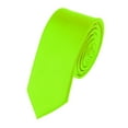 thumbnail image 1 of NYFASHION101 Men's Solid Color 2" Skinny Tie, Hot Lime, 1 of 2