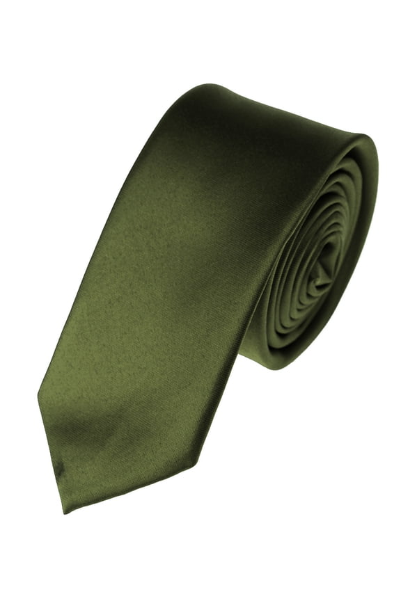 Men's Solid Color 2" Skinny Tie, Hunter