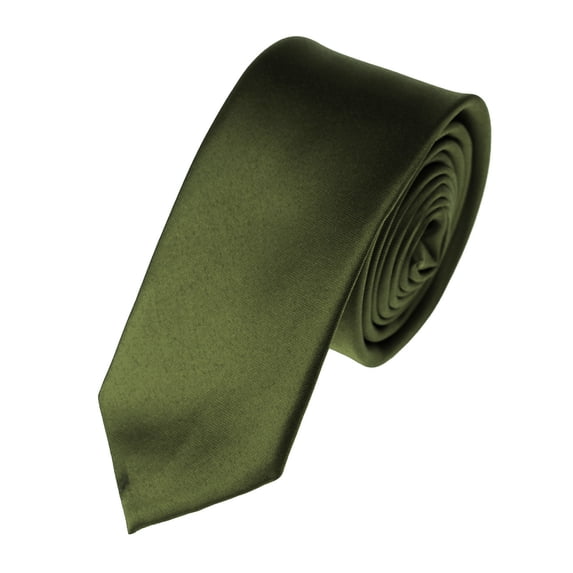 NYFASHION101 Men's Solid Color 2" Skinny Tie, Hunter