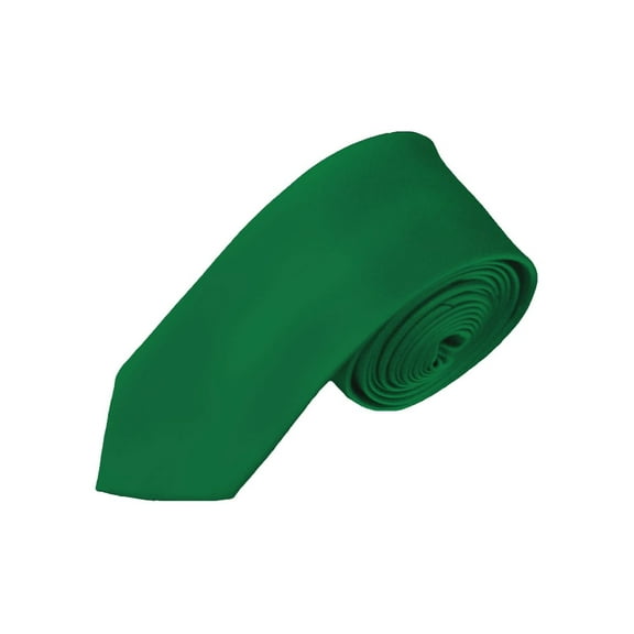 NYFASHION101 Men's Solid Color 2" Skinny Tie, Kelly Green