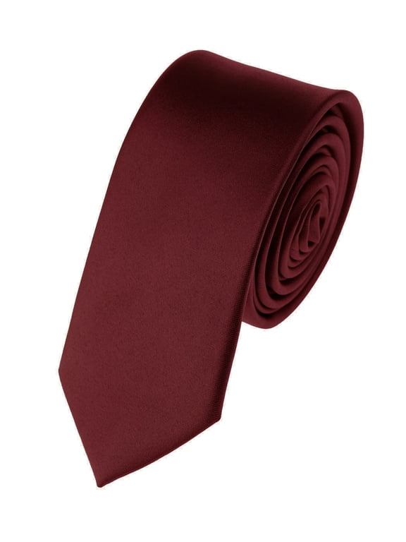 Men's Solid Color 2" Skinny Tie, Maroon