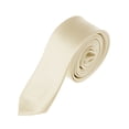 thumbnail image 1 of NYFASHION101 Men's Solid Color 2" Skinny Tie, Platinum, 1 of 2