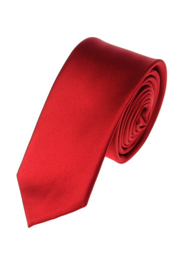 Men's Solid Color 2" Skinny Tie, Red