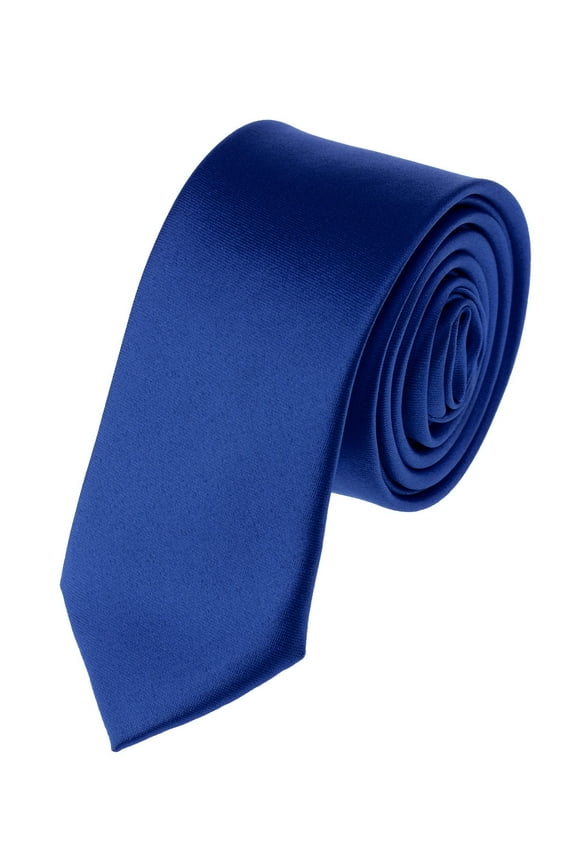 Men's Solid Color 2" Skinny Tie, Royal Blue