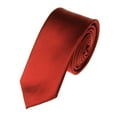 thumbnail image 1 of NYFASHION101 Men's Solid Color 2" Skinny Tie, Rust, 1 of 2