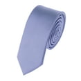 thumbnail image 1 of NYFASHION101 Men's Solid Color 2" Skinny Tie, Steel Blue, 1 of 2