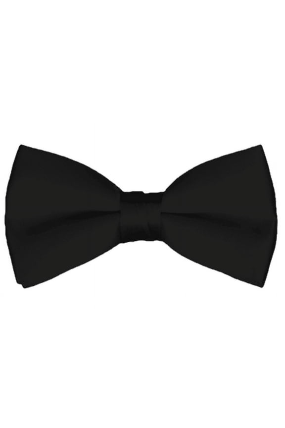 Men's Solid Color Adjustable Pre-Tied Bow Tie, Black