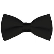 NYFASHION101 Men's Solid Color Adjustable Pre-Tied Bow Tie, Black