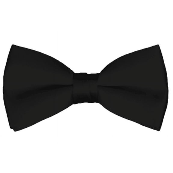 NYFASHION101 Men's Solid Color Adjustable Pre-Tied Bow Tie, Black