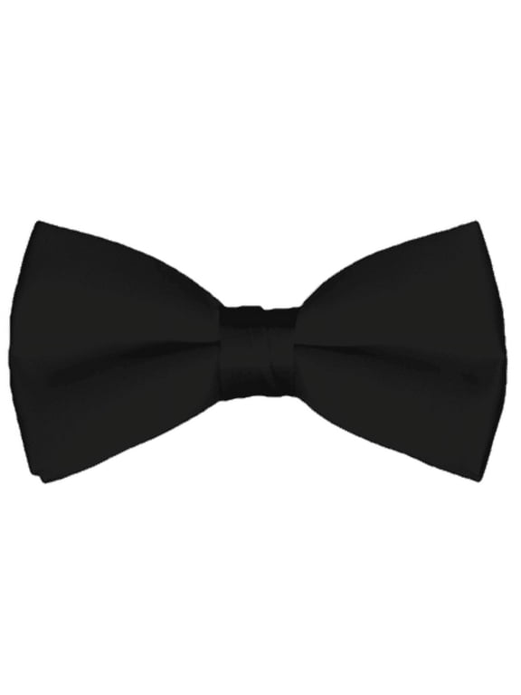 Men's Solid Color Adjustable Pre-Tied Bow Tie, Black